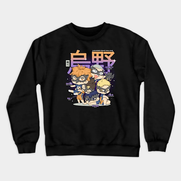 Chibi Karasuno Halloween Crewneck Sweatshirt by MAGE